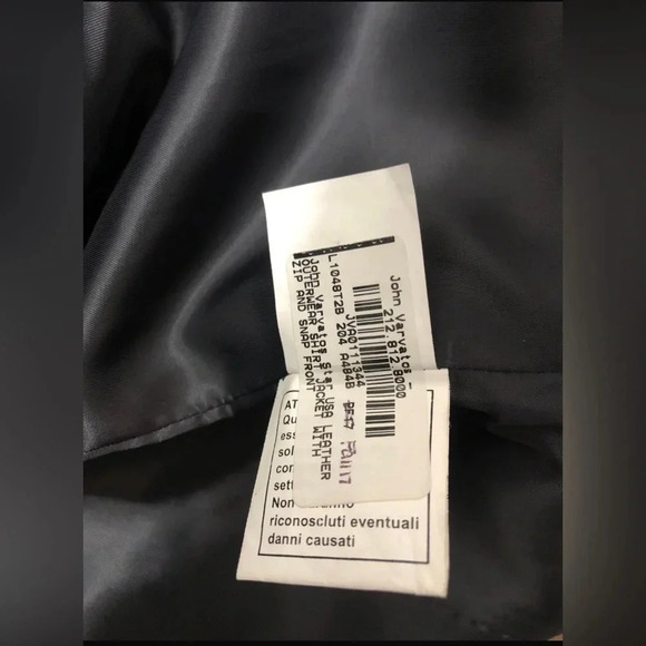 John Varvatos Men's Long Sleeve Steven Leather Shirt Jacket Snap Zip Front Black - Picture 10 of 11